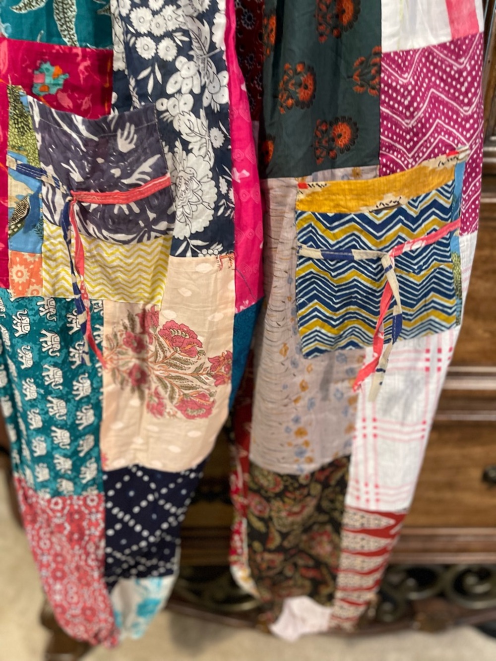 Multicolor Patchwork Boho Jogger Pants - Picture 2 of 5